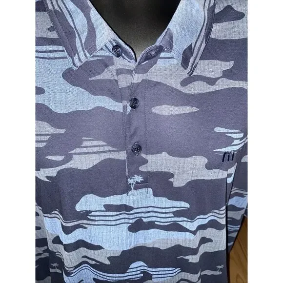 Travis Mathew Golf‎ Polo Shirt Men's Size 3XL Performance Beachside Stealth Blue - Picture 2 of 7